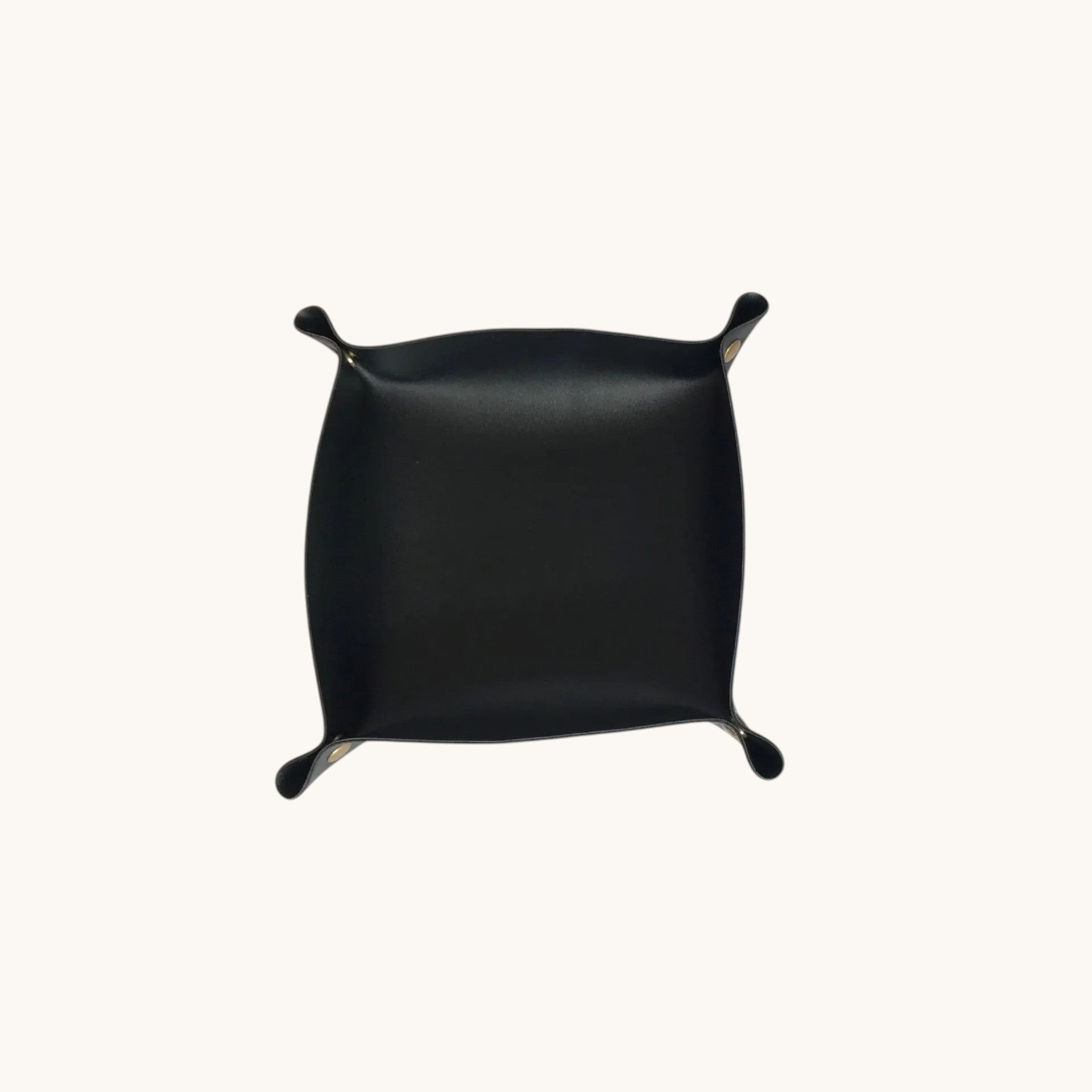 Doctor Desk black PU leather foldable valet tray for organizing keys, coins, and small desktop accessories