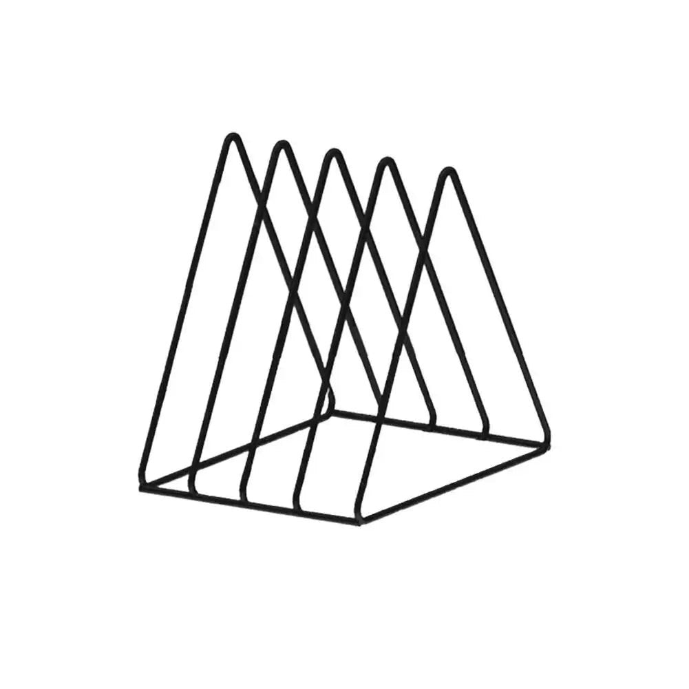 Doctor Desk minimal black metal 5-slot vertical desktop document and envelope rack with a clean geometric design