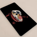 Doctor Desk XXL desk mat featuring a Japanese ramen bowl illustration with Great Wave art, stitched edges, and rubber base