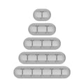 Doctor Desk grey silicone cable clips set featuring five different sizes with one to five slots for desk organization