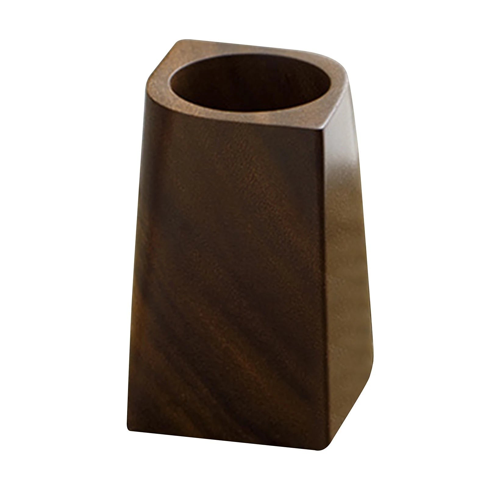 Doctor Desk walnut wood pen holder with a minimal vintage design and weighted base for desk organisation.