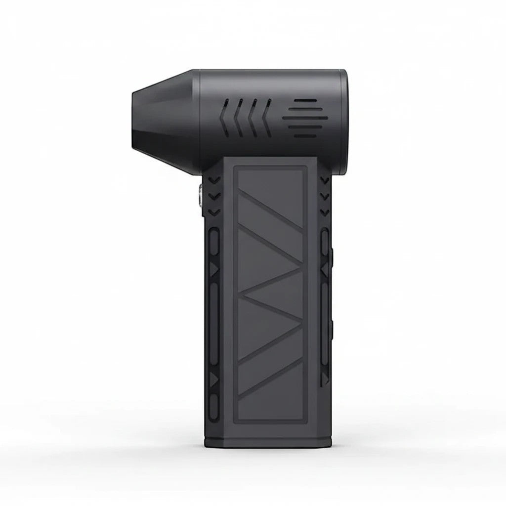 Doctor Desk X6 Turbo Air Blower in black, a compact 3-speed rechargeable electric dust remover for electronics.