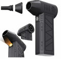 Doctor Desk X6 Turbo rechargeable black air blower with 3 speed settings, built-in flashlight, and nozzle attachments.
